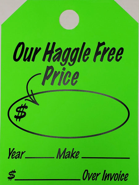 "Our Haggle Free Price" Car Hang Tag