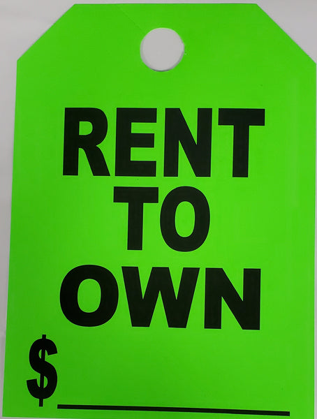 "Rent To Own" Car Hang Tags