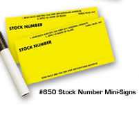Stock Number Mini Signs White Color - Northland's Dealer Supply Store 
